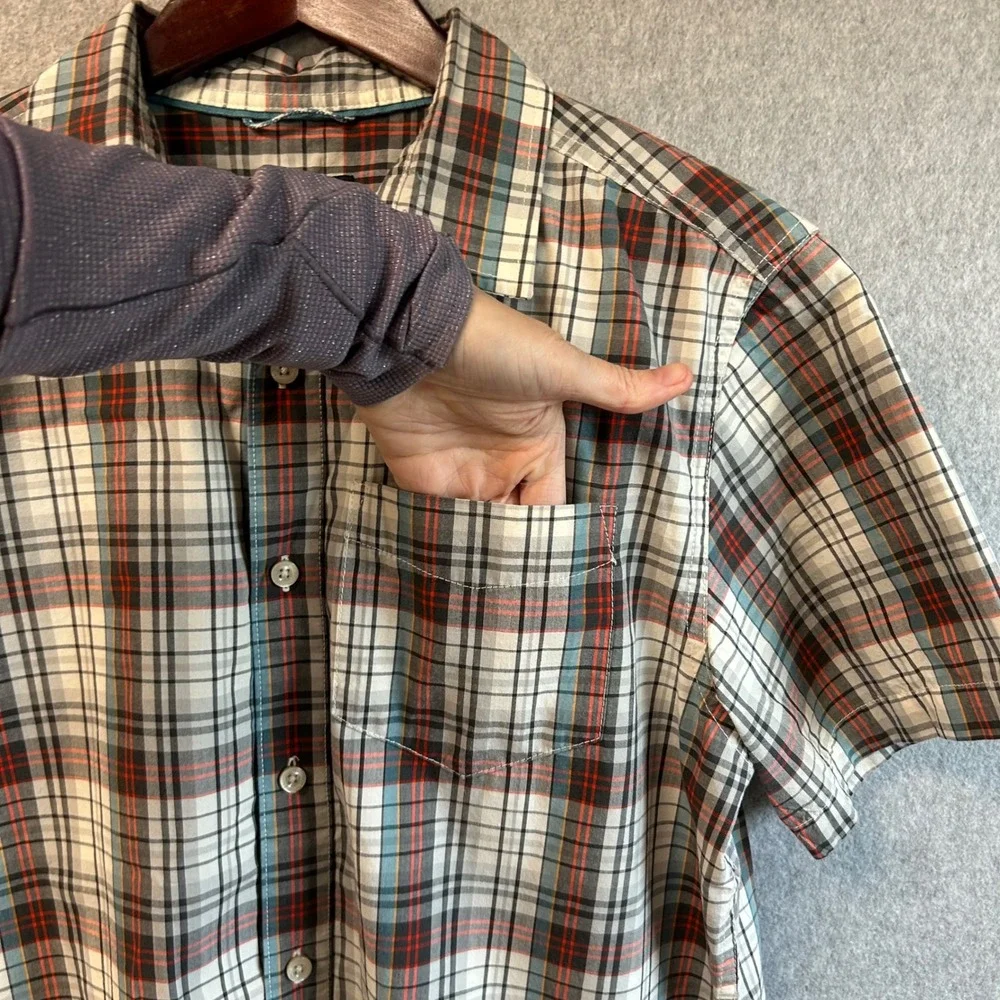 The North Face Mens Medium‎ Hammets Shirt Plaid Button Front Short Sleeve Gorp
